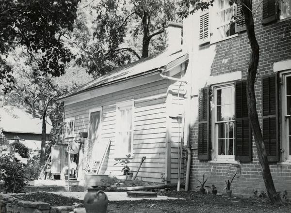Exterior view of Ralph Warner's backyard and house.