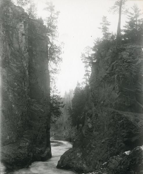 The gorge of the Bad River below Brownstone Falls.