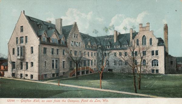 Caption reads: "Grafton Hall, as seen from the campus, Fond du Lac, Wis."