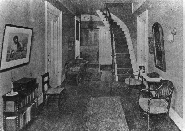 View of the front hallway in the Beaumont home.