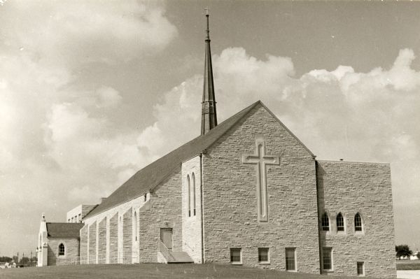 The First Lutheran Church on the corner of Randall and Milwaukee Streets.