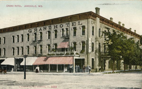 The Grand Hotel. Caption reads: "Grand Hotel, Janesville, Wis."