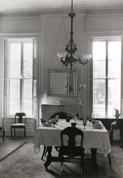 View of the dining room in the Tallman House.