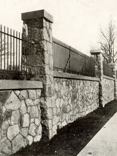 The exterior wall along the Kenosha cemetery.