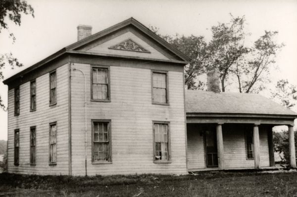 The Longwell house, residence of Hugh Longwell. It was used for the first school in Somers Township.