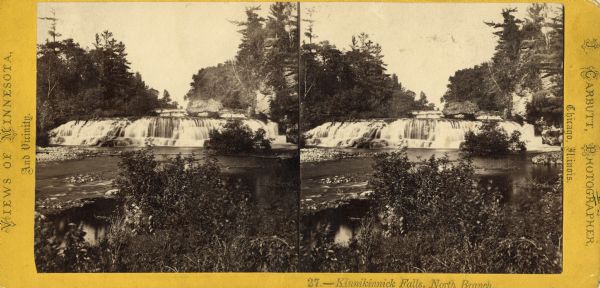Stereograph of Kinnikinnick Falls, north branch.