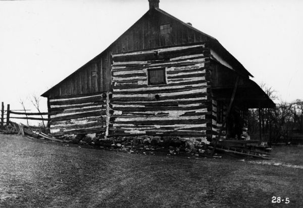 Germantown, Washington Co., Wi. 1890-1910. Christian Turck House built in 1835 by Turck who was a German immigrant. The structure is today (1977) located at Old World Wisconsin in Eagle, Wisconsin.