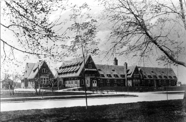 The American Club, a fine club house for workers in a modern industrial villiage near Sheboygan, Wisc. built by Kohler Manufacturing Company as a part of their model city.
