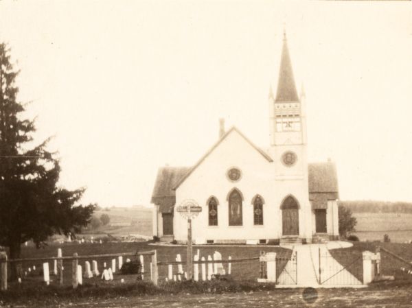 A church and cemetery in Koshkonong.