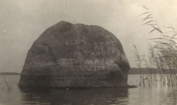 Rock near the principal village of the Chippewa Indian Reservation.
