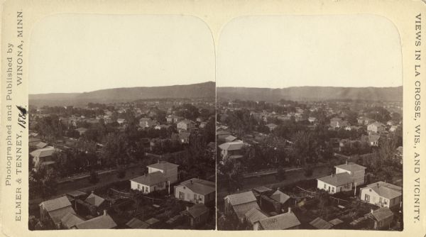 Stereograph view, looking northeast from the high school.
