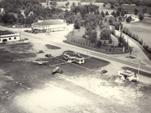 Aerial view of the Baraboo Wisconsin Dells airport.