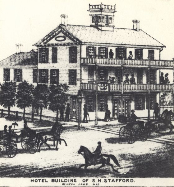 The hotel of S.H. Stafford, who settled about 1845.