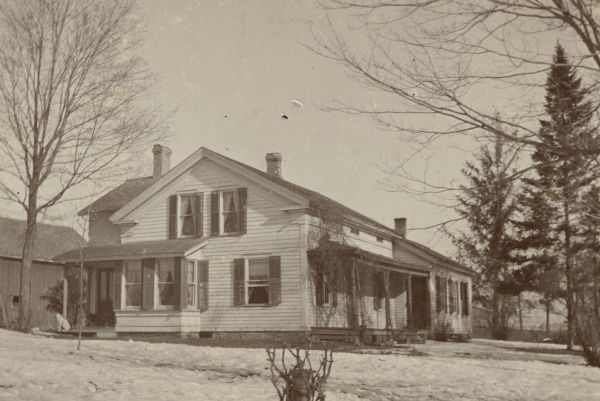 The Faville home, built about 1850 on 120 acres bought from the government in 1844. As late as 1922 the home was still in the Faville family. The additions and restorations shown were done about 1890.