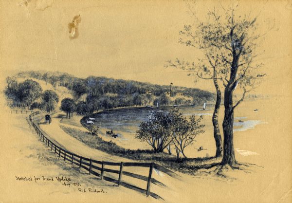 A sketch of Rock Lake, or Tyranena Lake.