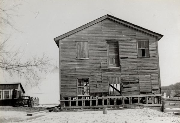 West end of building used as a lodging house for the First Territorial Legislature held in Belmont in 1836.