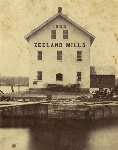 Zeeland Mills, built in 1862 by John Verstegen. The flour mill was 36' x 50', four stories and had "two runs of stone." It was still operating in 1911.