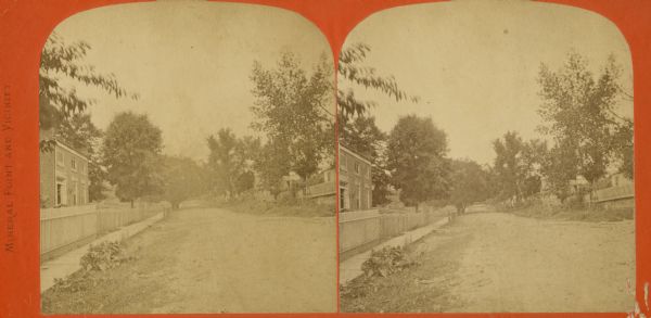 Stereograph of Fountain Street looking west.