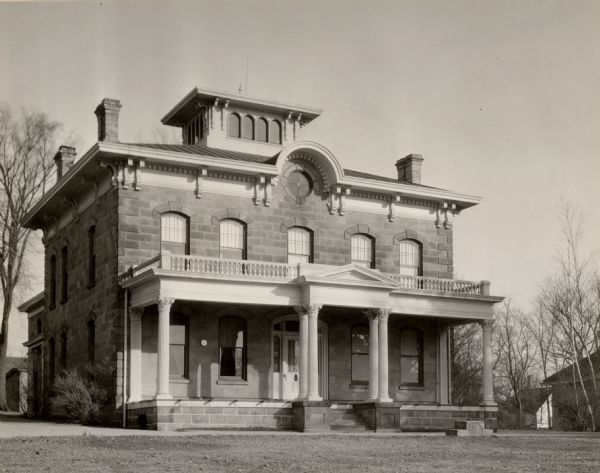 The home of Joseph Gundry, a dry goods merchant. The house was later acquired for use as a museum by the Mineral Point Historical Society.