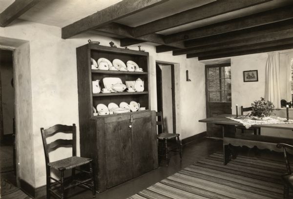 The dining area of the Cornish Pendarvis home, now owned by Robert M. Neal.