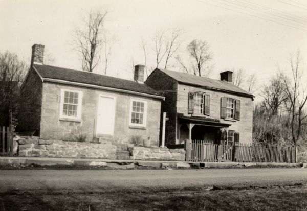 The Pendarvis (left) and Trelawny (right) homes, before the Trelawny house was restored. Originally the homes were Cornish miner's cottages.