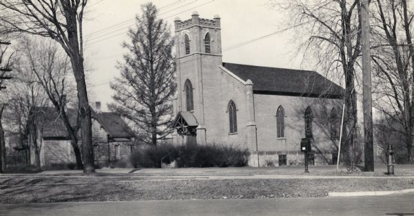 Exterior view of Trinity Church, which was erected in 1845.
