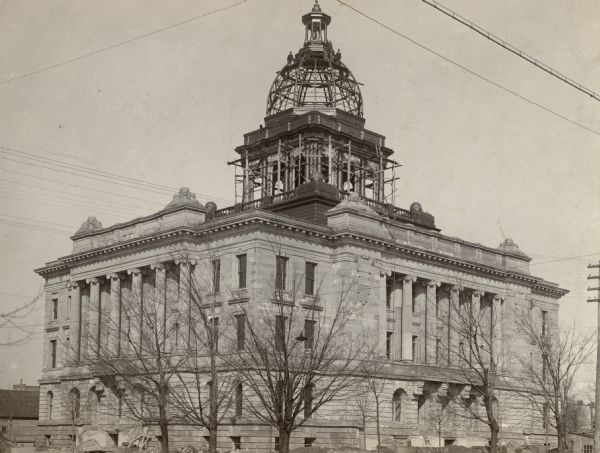 The Manitowoc County Court House under construction.