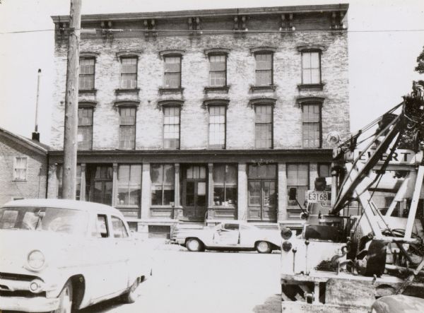 The Windiate Hotel located at York and Sixth Streets. The hotel was erected in 1854 and opened the same time as the mercantile store across the street. The grand opening celebration included a tight rope walker who performed on a rope between the two buildings.