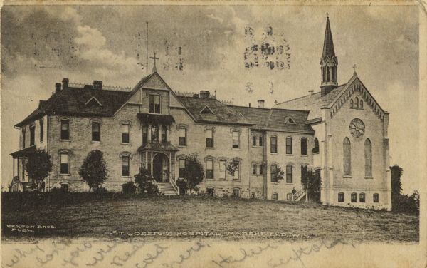 St. Joseph's Hospital. Caption reads: "St. Joseph's Hospital, Marshfield, Wis."