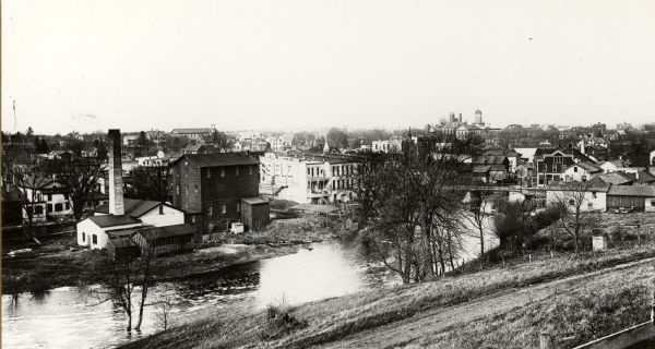 View of Mayville across river.