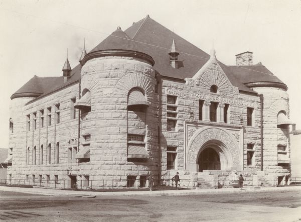 The Mabel Tainter Memorial building was a facility erected in 1889-1890 with funds provided by Andrew Tainter, part owner and manager of the Knapp, Stout and Co. Lumber Co. It was designed by architect Harvey Ellis. A memorial to Tainter's daughter (who died tragically at age 20), the building was administered by an endowed trust known as the Mabel Tainter Library, Literary and Educational Society. It was also utilized initially for religious services by the local Unitarian Association of which the Tainter family were members.