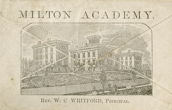 A drawing of Milton Academy.