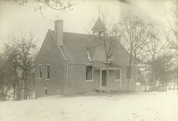 Malone School House in Springdale Township, located on State Highway 92 between Verona and Mount Vernon.  The one acre parcel on which it was built was formerly a part of the Sweet farm.