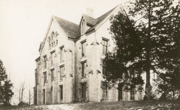 Front and side view of Nashotah Mission, Bishop White Hall.