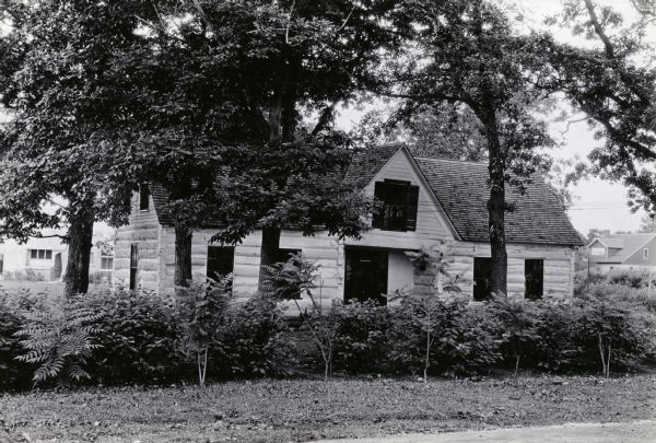 Home of James Duane Doty on Doty's Island, "the loggery."  Northeast elevation.