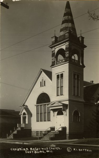 Christian Reformed Church. Caption reads: "Christian Reformed Church, Oostburg, Wis."