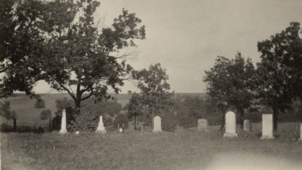 A view of the Norwegian Lutheran Cemetery on the site of the Norwegian Lutheran Church, founded in 1852.