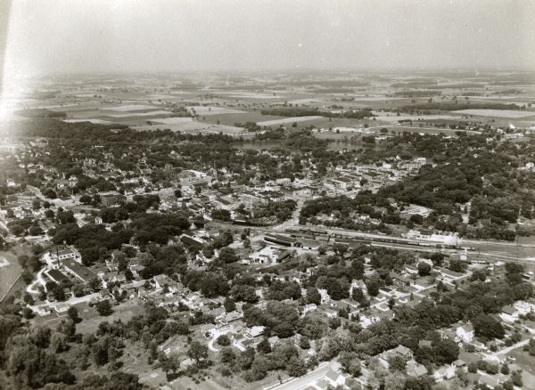 An aerial view of the town.