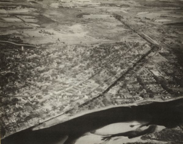 An elevated view of Portage and it's vicinity.