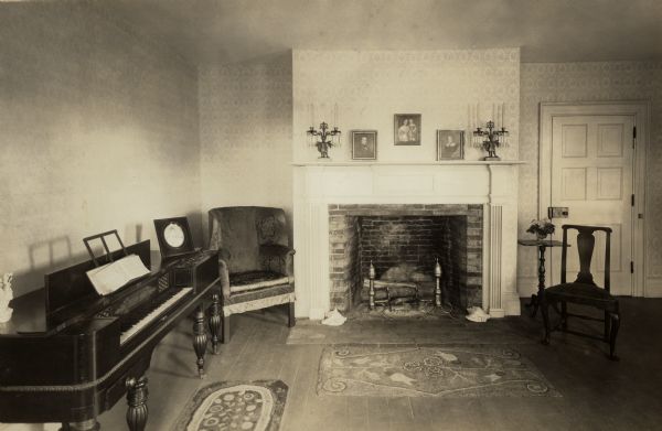 Indian Agency House near the site of Fort Winnebago. Interior view of the parlor.