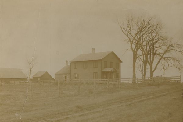 The Indian Agency House when the land was farmed by E.S. Baker of Portage, Wisconsin.