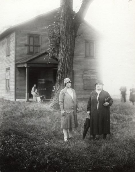 Miss Mary Prescott and Mrs. William McMahon, grandaughter and great grandaughter, respectively, of Pierre Paquette, appeared at a meeting called by the Wisconsin Federation of Women's Clubs to organize the purchase and restoration of the Agency House. Paquette was an interpreter and ferryman at the nearby Fort Winnebago during the territorial period.