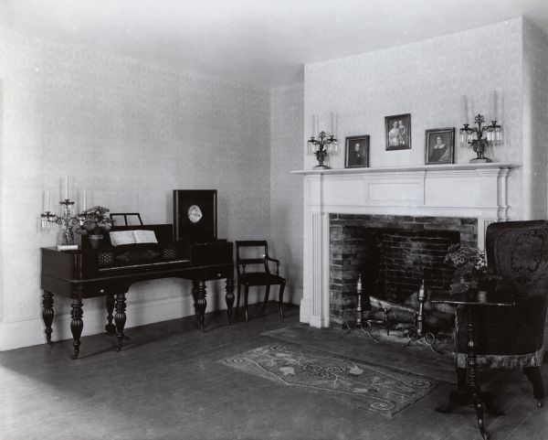 Indian Agency House, near the site of Fort Winnebago. This is an interior view of the parlor.
