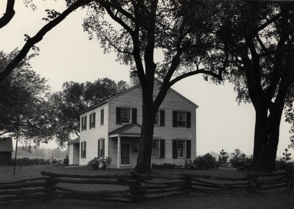 A view of the Indian Agency House near the site of Fort Winnebago. Built in 1832 for the Indian Agent to the Ho-Chunk Nation (Winnebago) John Harris Kinzie.