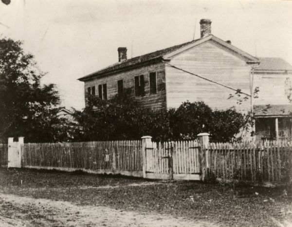 Rev. Alfred Brunson's home, which was brought in pieces by flat boat from Meadville, Pennsylvania, via St. Louis in 1836. The construction and arrangement of the home was supervised by this Protestant missionary's wife.