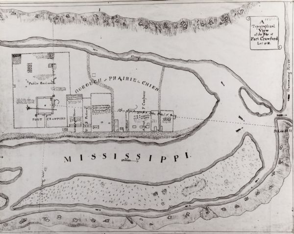 A topographical view of the site of Fort Crawford.