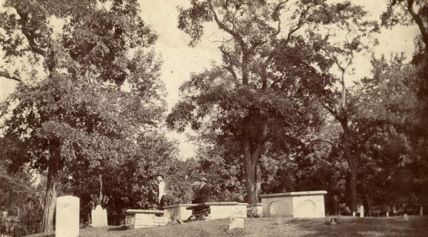 Fort Crawford Military Cemetery. Photograph made before restoration by the United States Government. Soldiers' families were also buried in the cemetery.