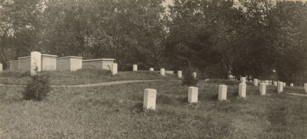 Fort Crawford Military Cemetery, restored by the United States Government about 1905.