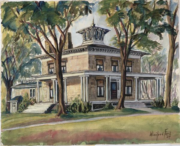 Elmside was built by Peter Van Bergen, a prominent builder of the 1840's, at 302 South Mills Street. The house was later owned by Dr. J.B. Bowen.