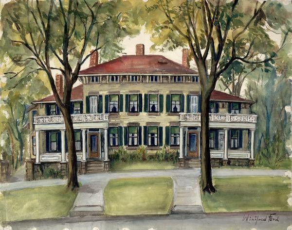 The Neckerman house, located at 208-212 (210-214?) Monona Avenue, (now Martin Luther King, Jr. Boulevard), built by General David Atwood and his partner Royal Buck as a double house in the late 1840's. It was extensively remodeled and made larger. 